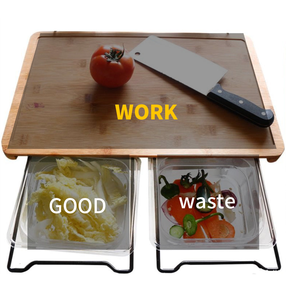 Bamboo Cutting Board w/ Storage Containers