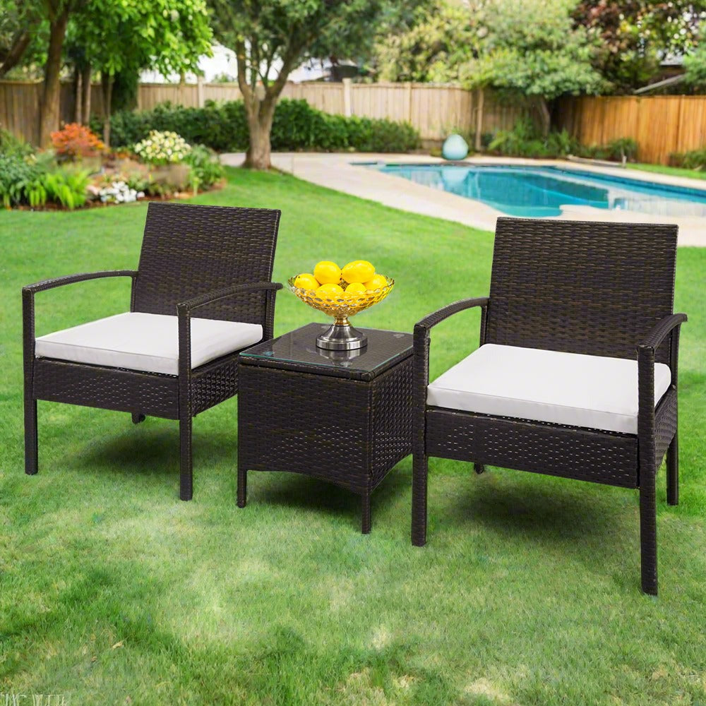 3-Piece Rattan Patio Set