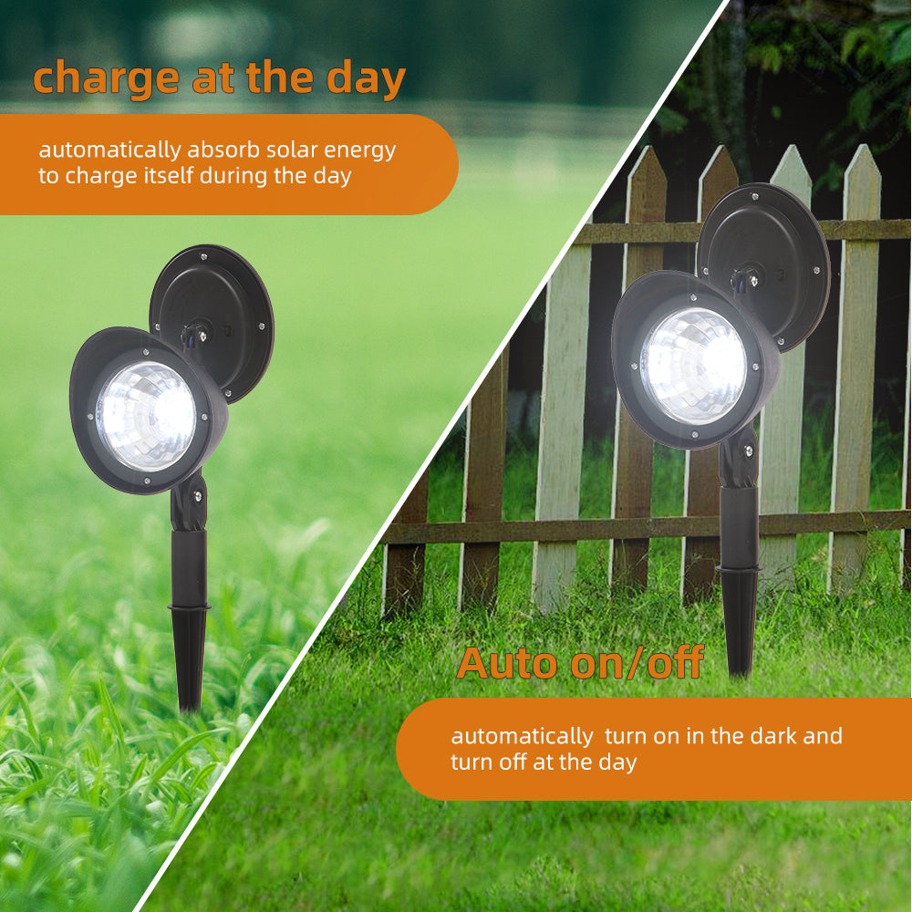 2-Piece Solar-Powered LED Garden Spotlight