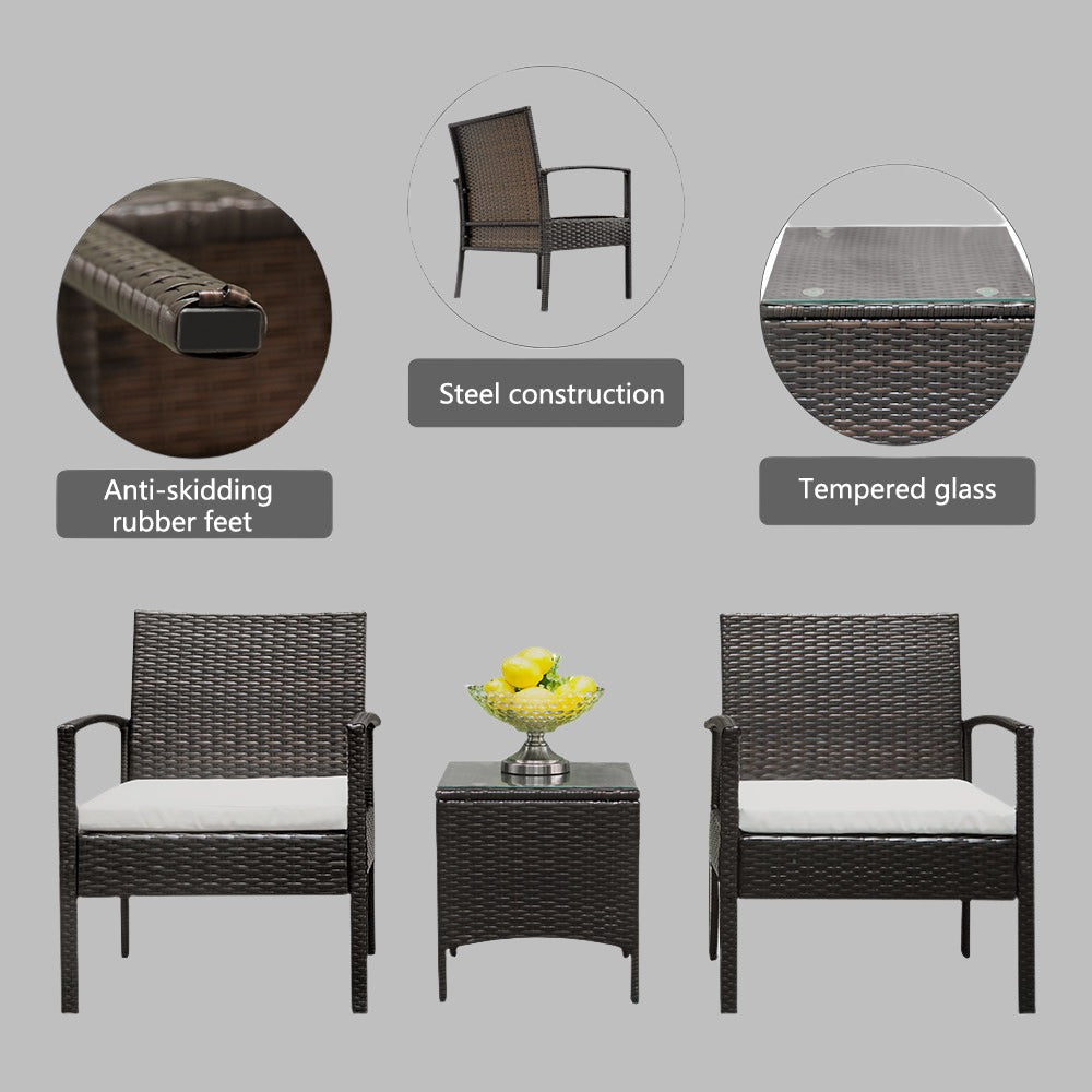 3-Piece Rattan Patio Set