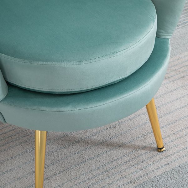 Green Velvet Lotus Chair