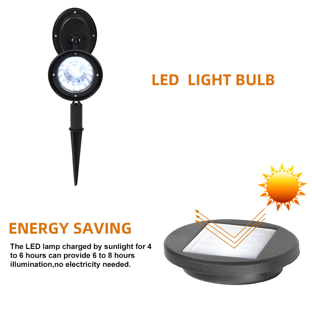 2-Piece Solar-Powered LED Garden Spotlight