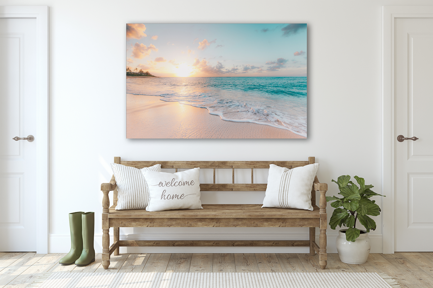 Sandy Beach Glass Wall Art