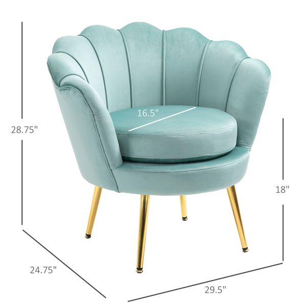 Green Velvet Lotus Chair