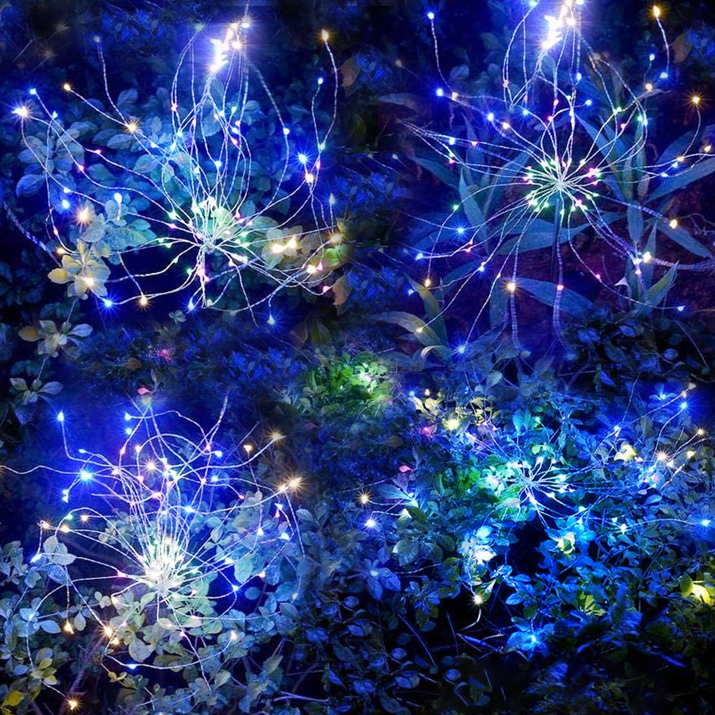 2-Piece Solar-Powered Firework Garden Lights