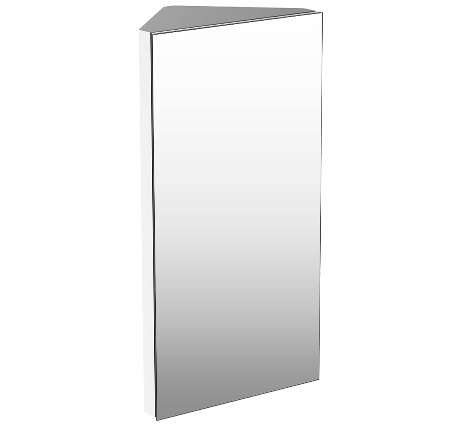 Corner Mirror & Storage Cabinet