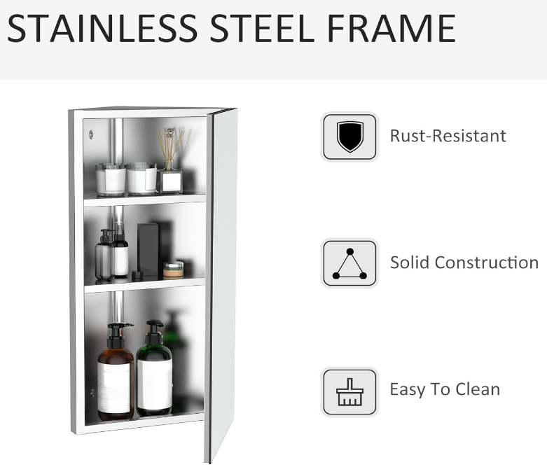Corner Mirror & Storage Cabinet