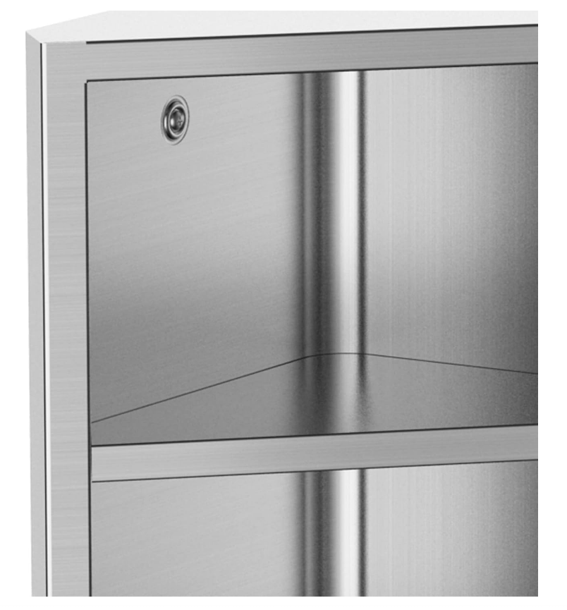 Corner Mirror & Storage Cabinet