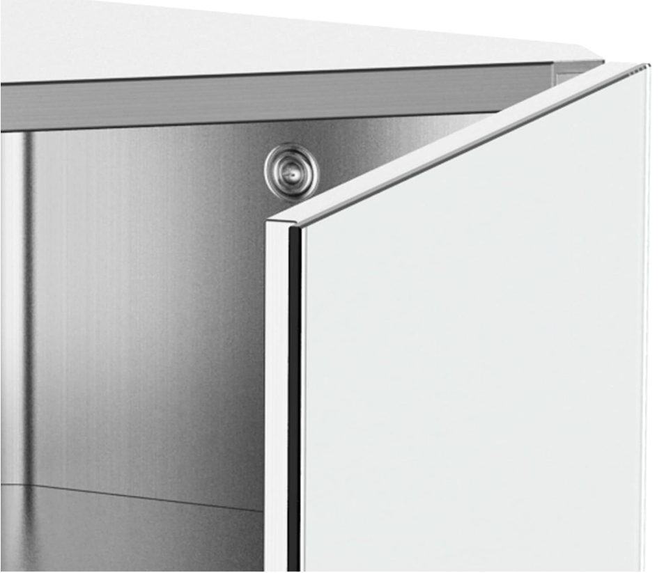 Corner Mirror & Storage Cabinet