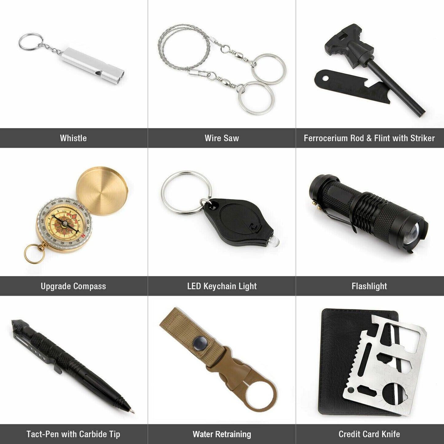 14-Piece Outdoor Survival Toolkit