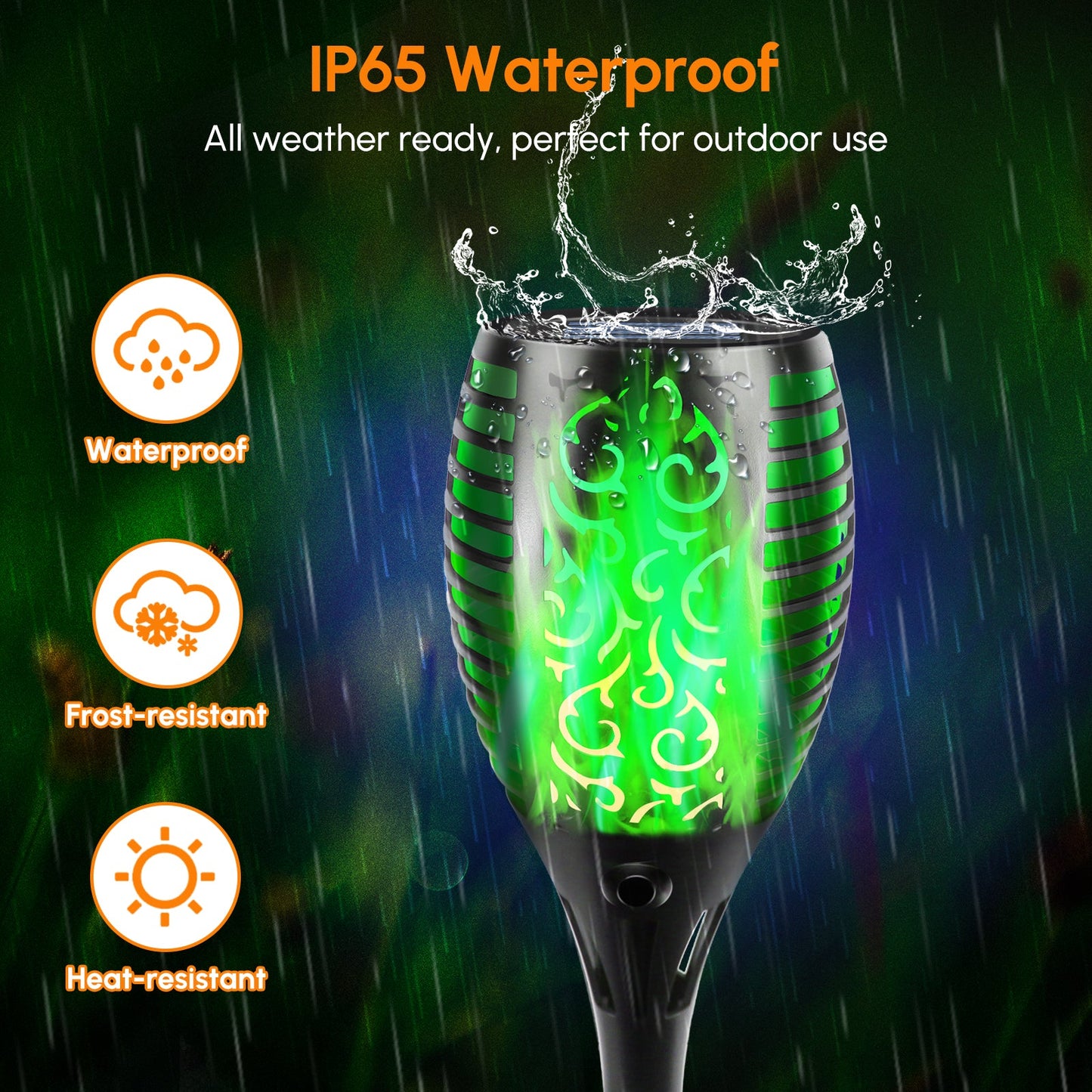 4-Piece Solar-Powered Dancing Flame Torch
