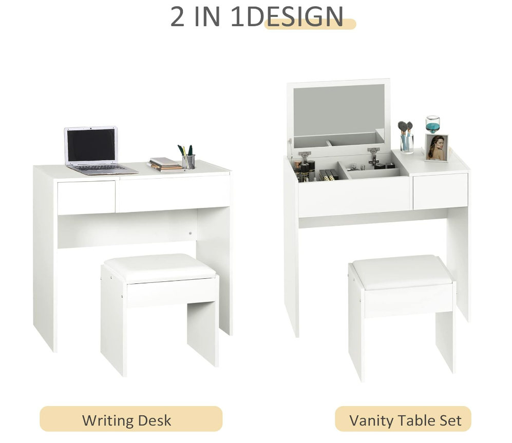 Flip-Top Vanity Desk