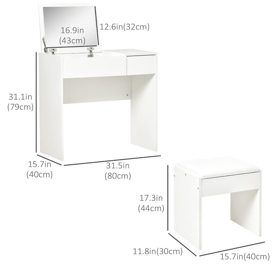 Flip-Top Vanity Desk