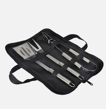 3-Piece Stainless Steel BBQ Grill Utensils Set