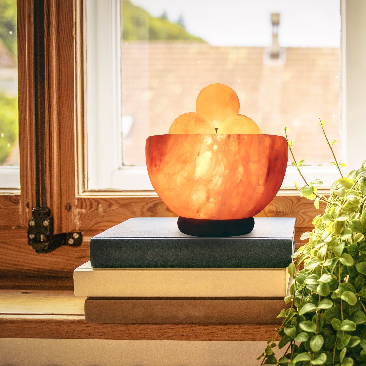 Himalayan Salt Bowl Lamp with Massage Balls