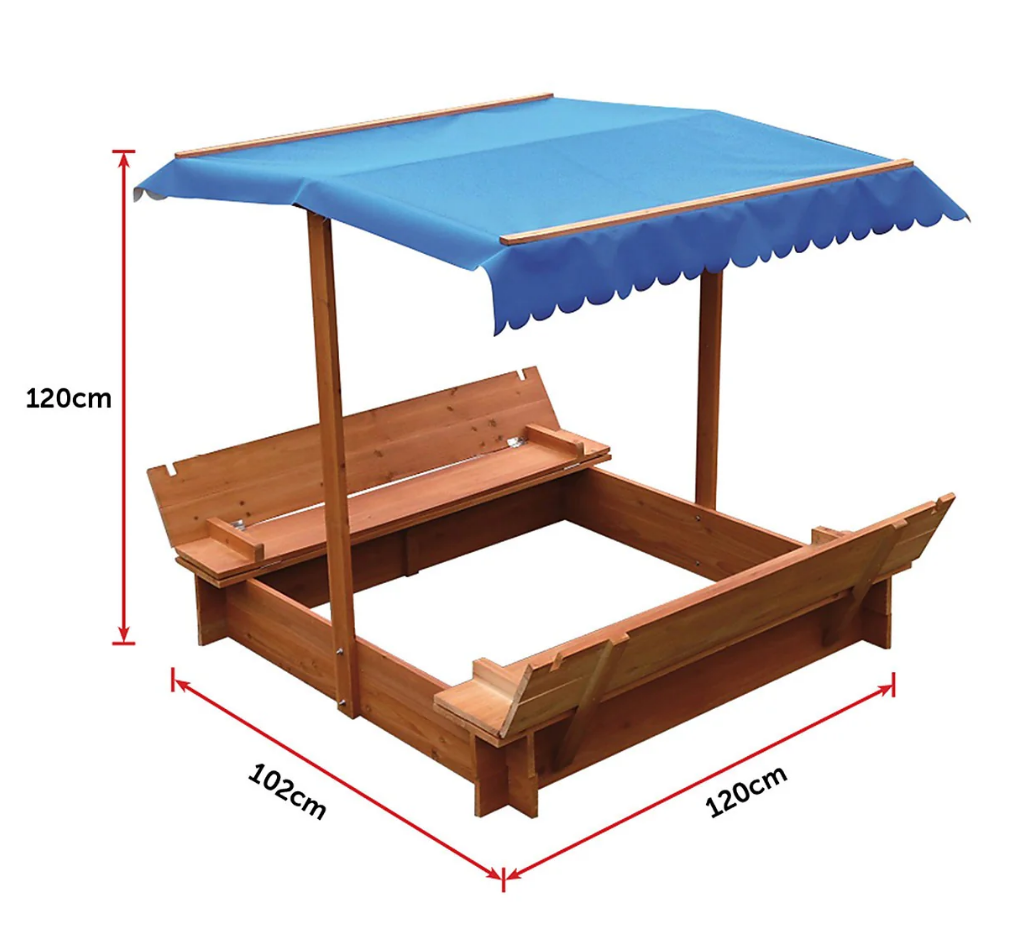 Kids Wooden Sandpit with Canopy