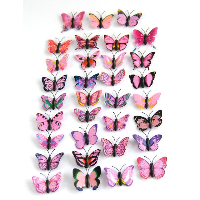 3D Butterfly Wall Stickers - 12 Pack