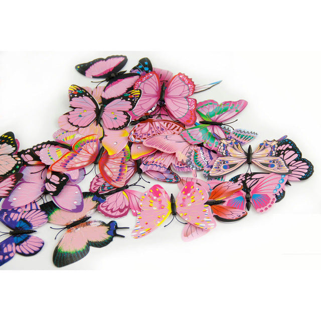 3D Butterfly Wall Stickers - 12 Pack