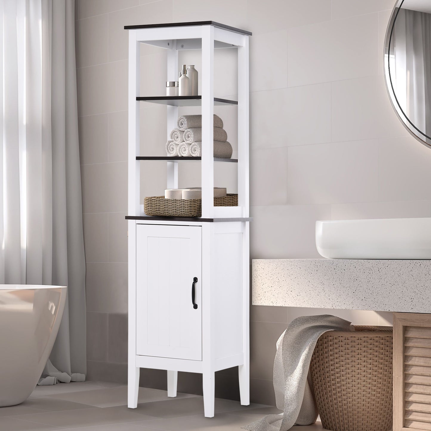 Upright Bathroom Storage Cabinet