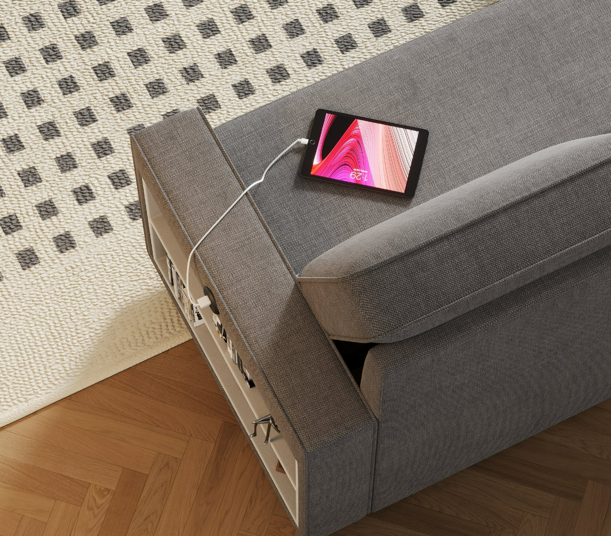 L-Shaped Couch with Storage & Pull-Out Sleeper