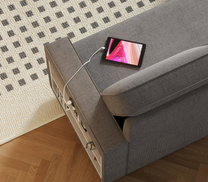 L-Shaped Couch with Storage & Pull-Out Sleeper