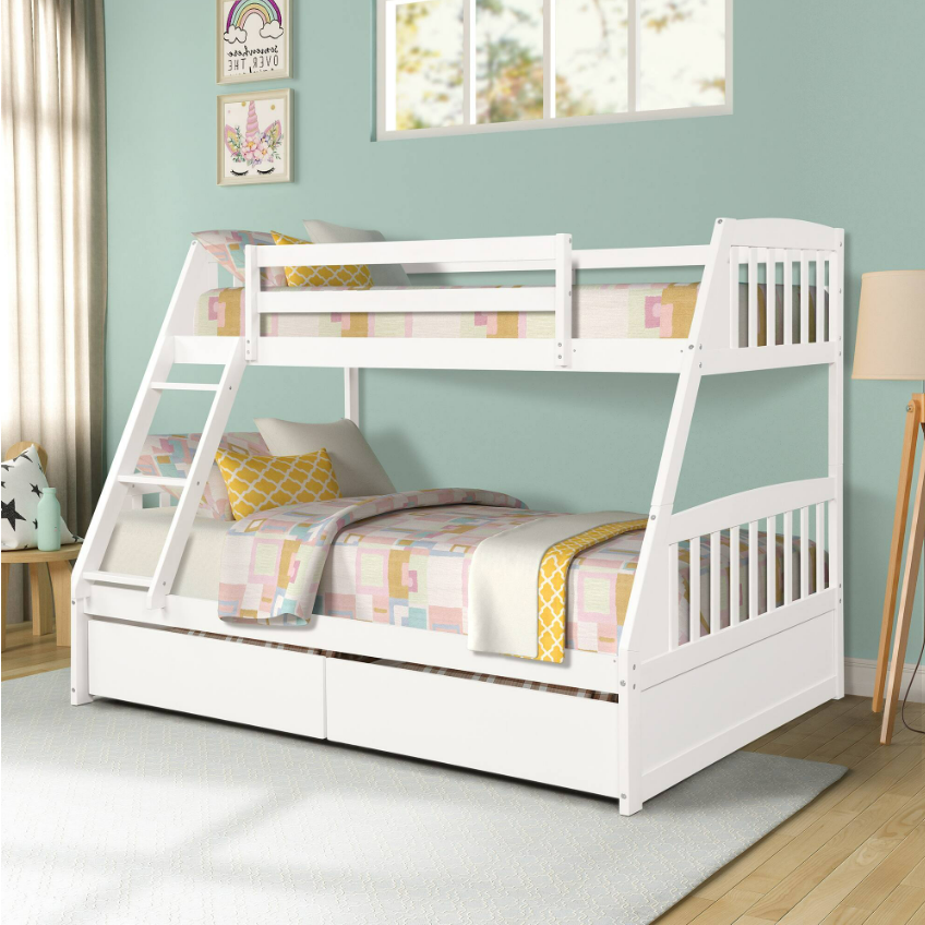 Twin-Over-Double Bunk Bed