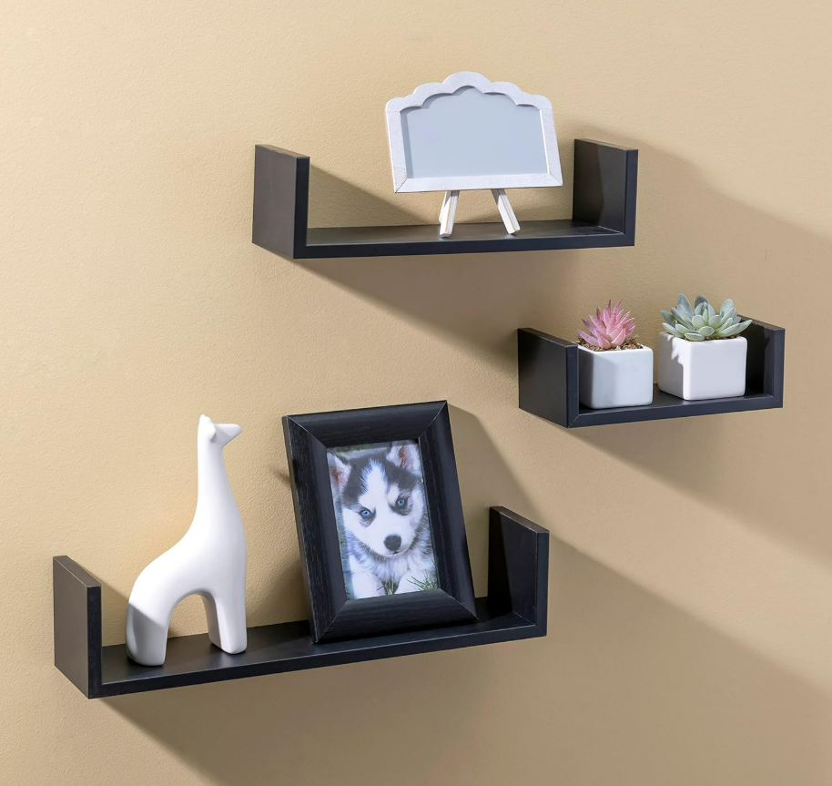 3-Piece U-Shaped Floating Shelves