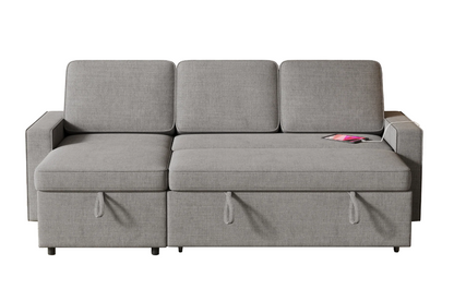 L-Shaped Couch with Storage & Pull-Out Sleeper