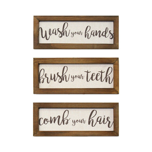 3-Piece Linen Bathroom Rules Set