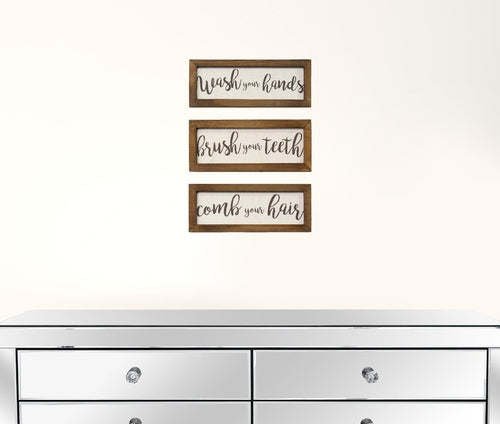 3-Piece Linen Bathroom Rules Set