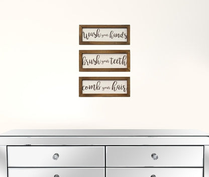 3-Piece Linen Bathroom Rules Set
