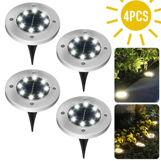 4-Piece Solar-Powered Flush LED Lights