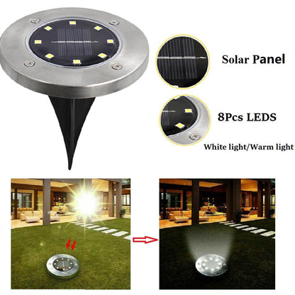4-Piece Solar-Powered Flush LED Lights