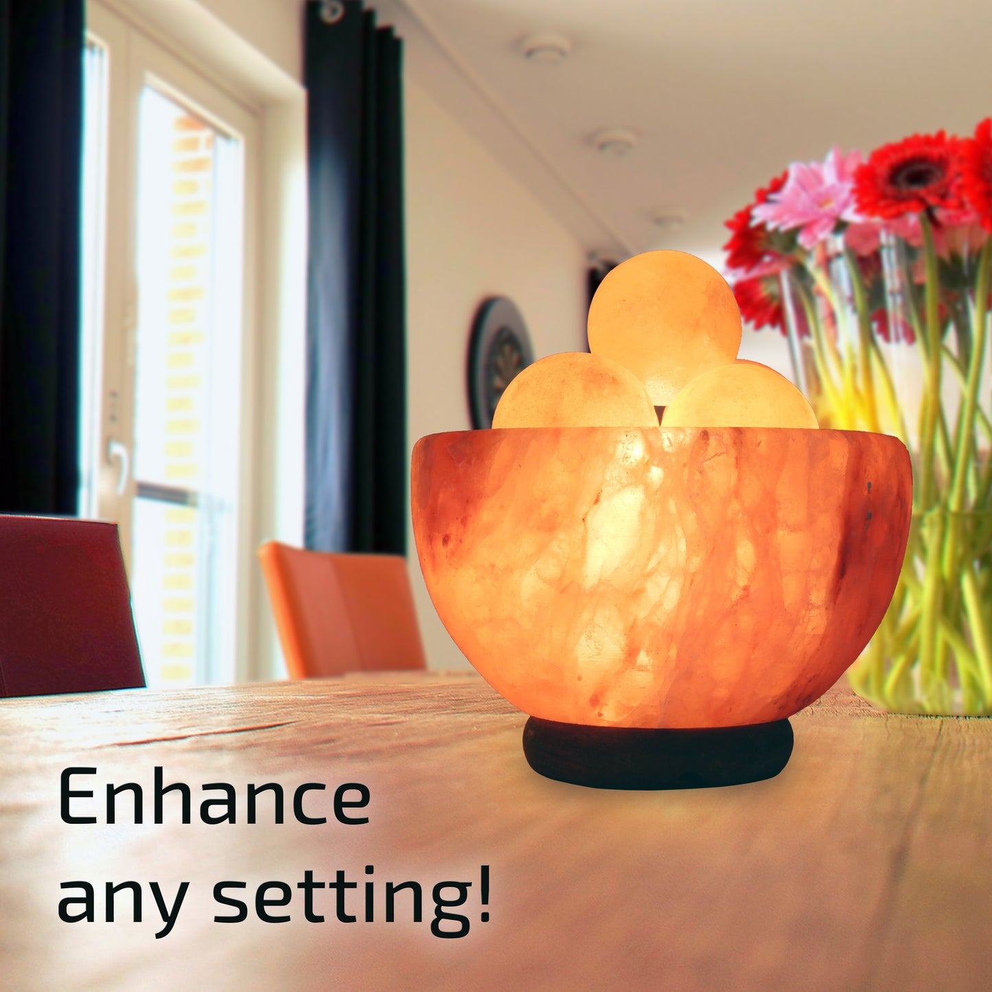Himalayan Salt Bowl Lamp with Massage Balls