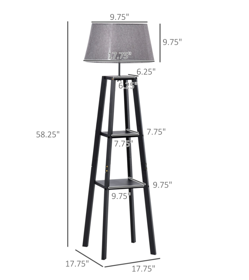 3-Shelf Floor Lamp