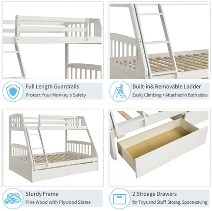 Twin-Over-Double Bunk Bed