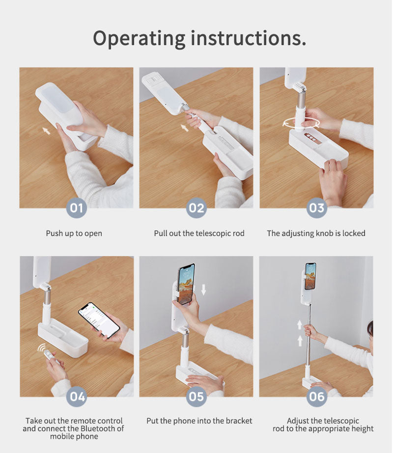 Portable Phone Holder with LED Light