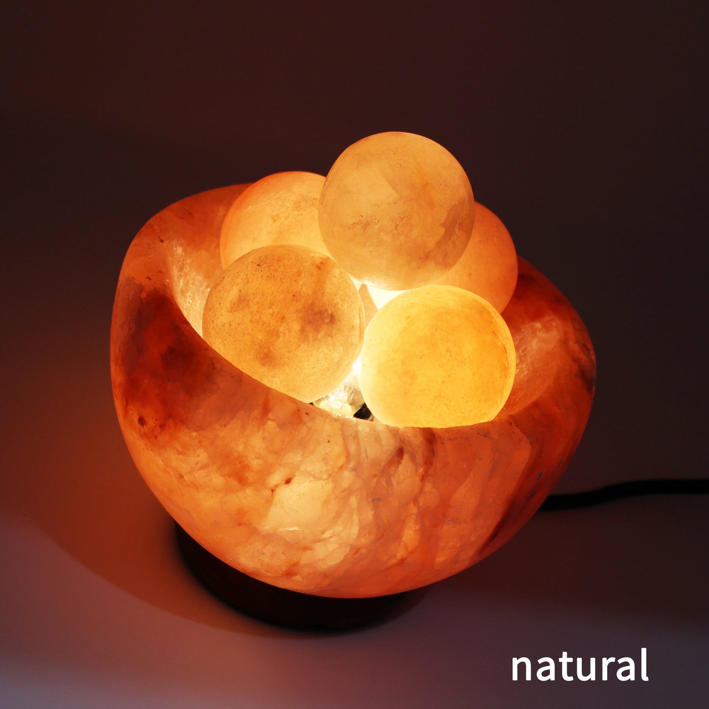 Himalayan Salt Bowl Lamp with Massage Balls