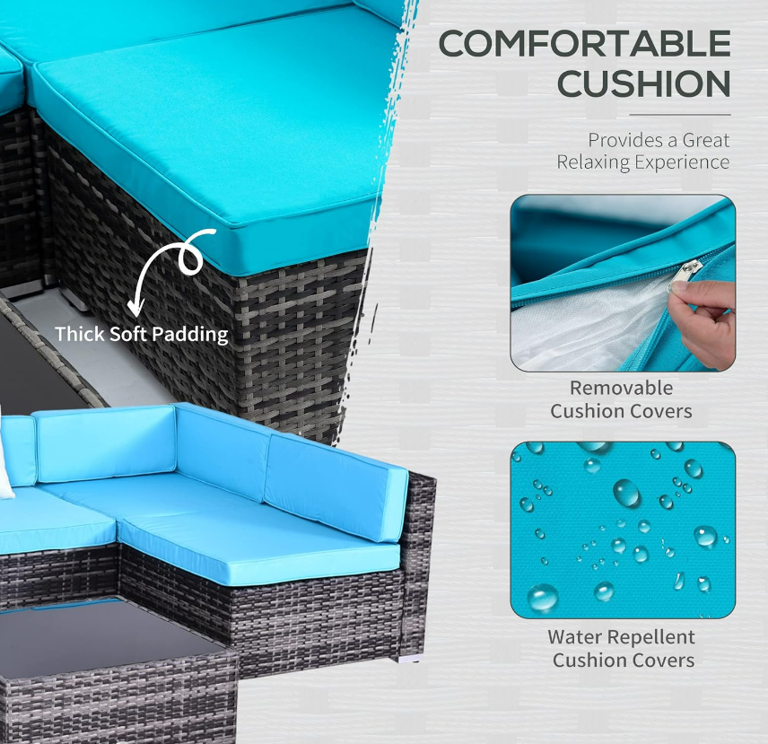 7-Piece Rattan Patio Set