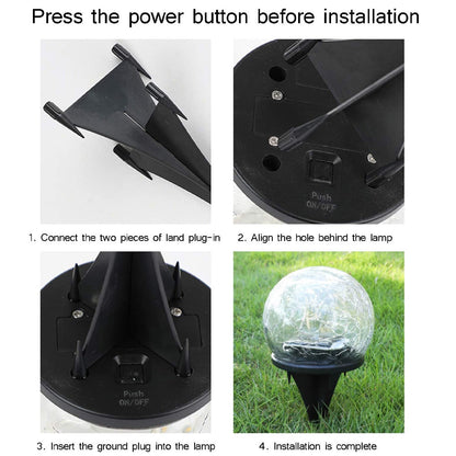 2-Piece Solar-Powered 5" Cracked Ball Lights