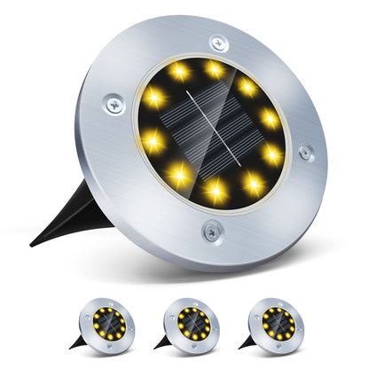 4-Piece Solar-Powered Flush LED Lights
