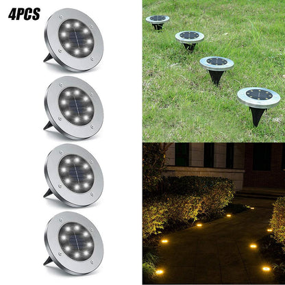 4-Piece Solar-Powered Flush LED Lights