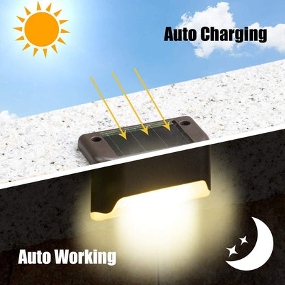 8-Piece Solar Powered LED Step Lights