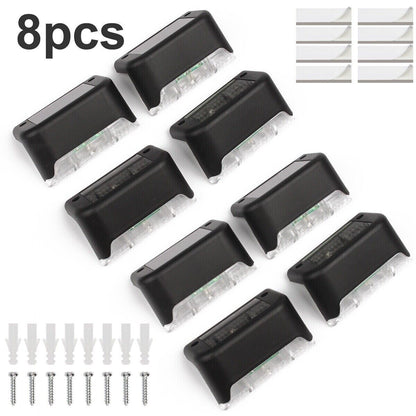 8-Piece Solar Powered LED Step Lights