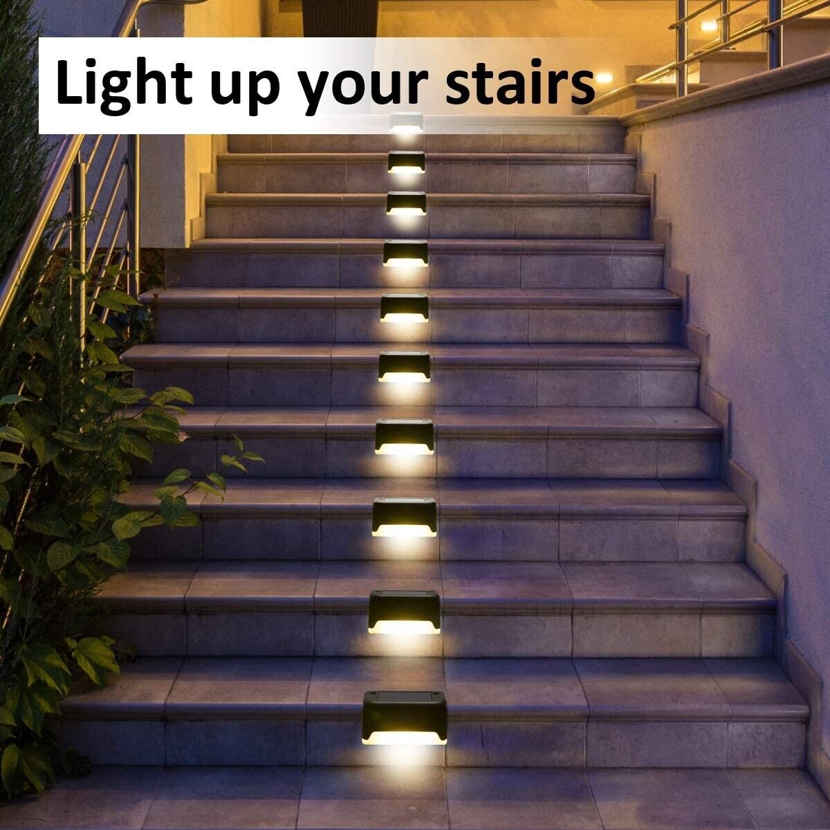 8-Piece Solar Powered LED Step Lights