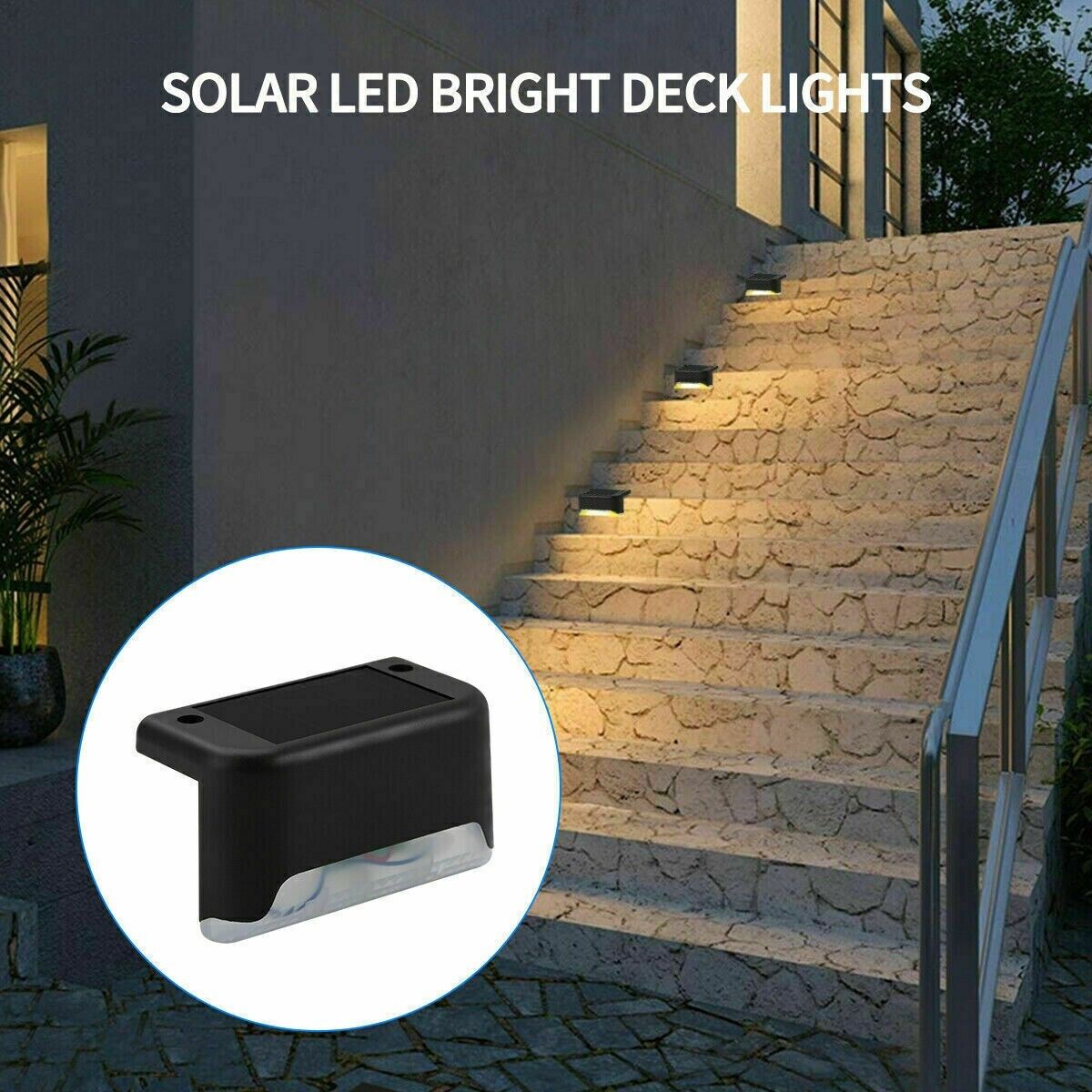 8-Piece Solar Powered LED Step Lights