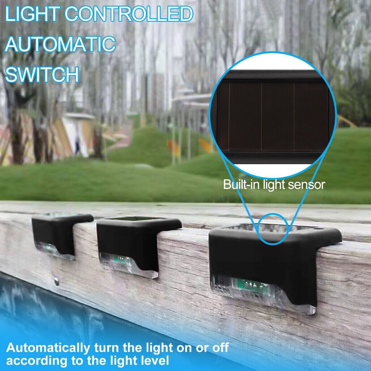 8-Piece Solar Powered LED Step Lights