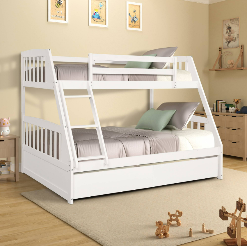 Twin-Over-Double Bunk Bed