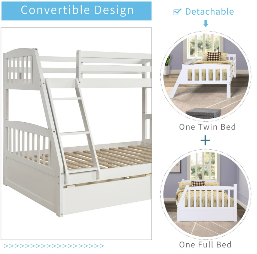 Twin-Over-Double Bunk Bed