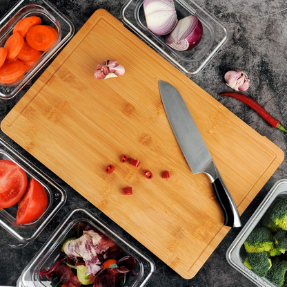 Bamboo Cutting Board w/ Storage Containers